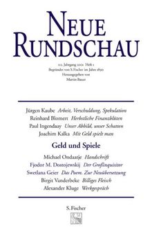 Neue Rundschau 2001/2: Vom öffentlichen und privaten Gebrauch der Tiere