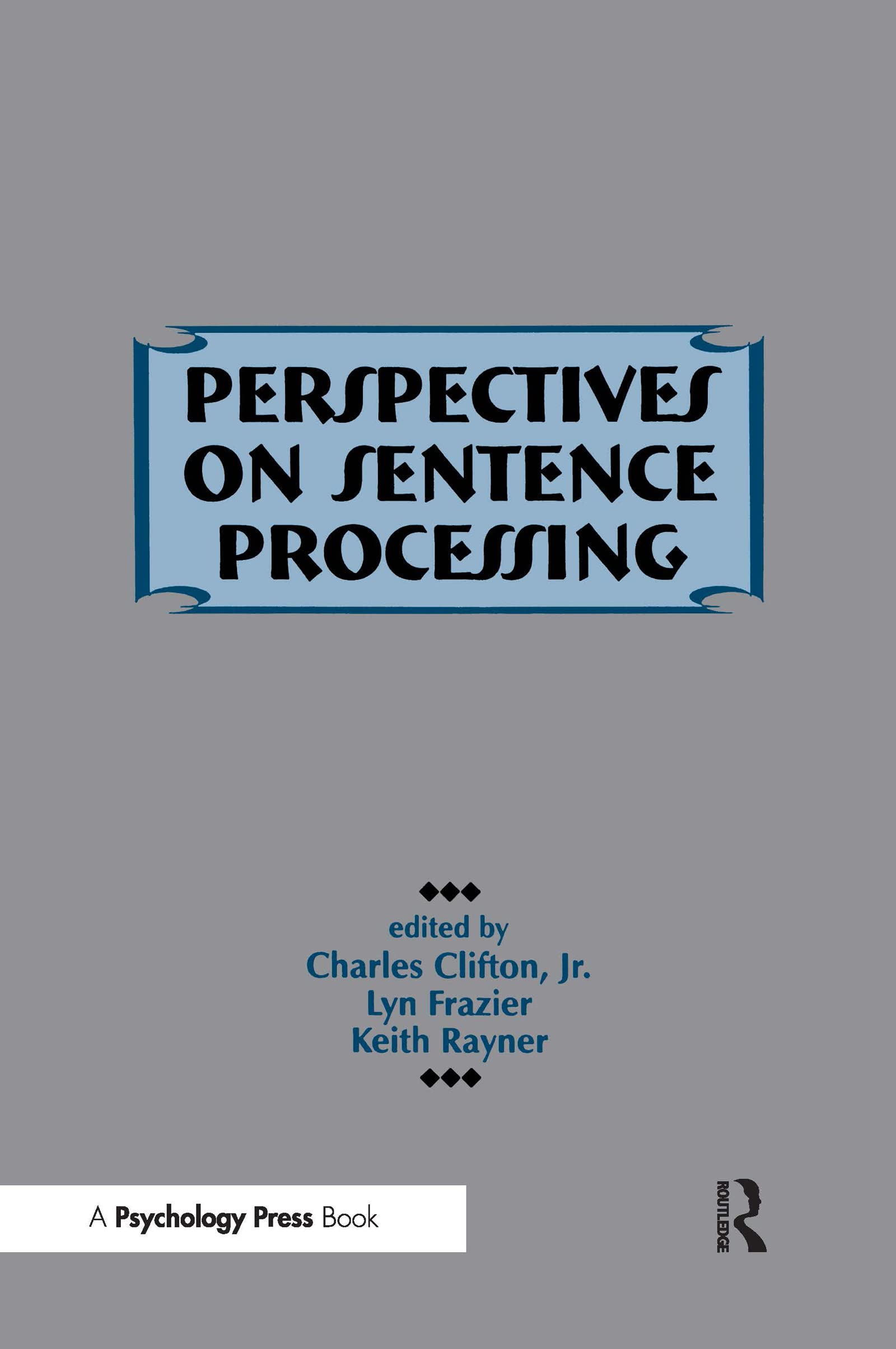 unbekannt Perspectives On Sentence Processing