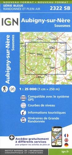 IGN Karte, Serie Bleue Aubigny-sur-Nère. Souesmes