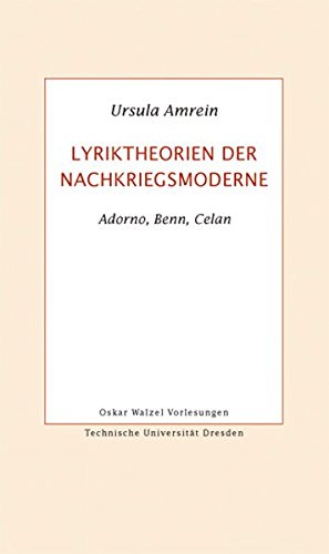 Lyriktheorien der Nachkriegsmoderne: Adorno, Benn, Celan