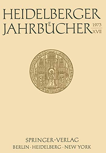 Heidelberger Jahrbücher XVII (Heidelberger Jahrbücher, 17, Band 17)