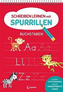 Schreiben lernen mit Spurrillen - Buchstaben: Schreibblock mit vorgeprägten Linien für Vorschulkinder ab 5 Jahren (Einfach schreiben lernen mit Spurrillen)