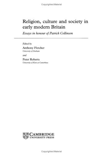 Religion, Culture and Society: Essays in Honour of Patrick Collinson