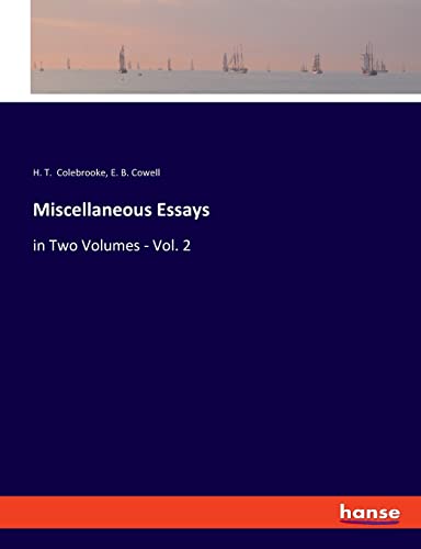 Miscellaneous Essays: in Two Volumes - Vol. 2