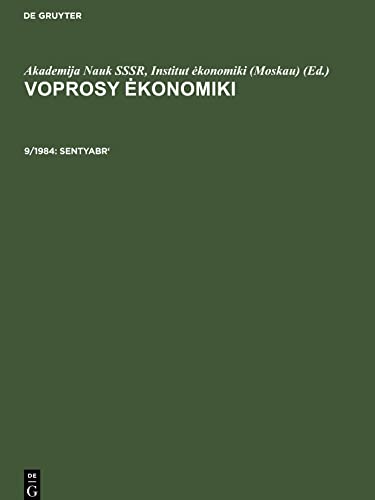 Voprosy e¿konomiki, 9/1984, Sentyabr'