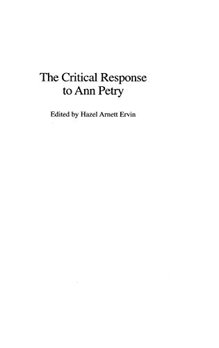 The Critical Response to Ann Petry (Critical Responses in Arts & Letters)