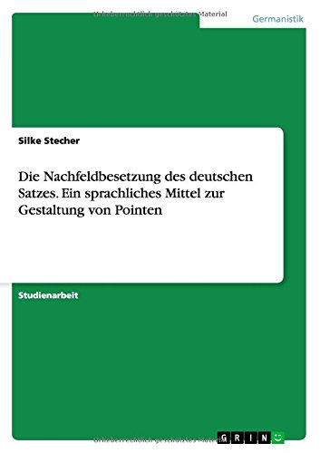 Die Nachfeldbesetzung des deutschen Satzes. Ein sprachliches Mittel zur Gestaltung von Pointen