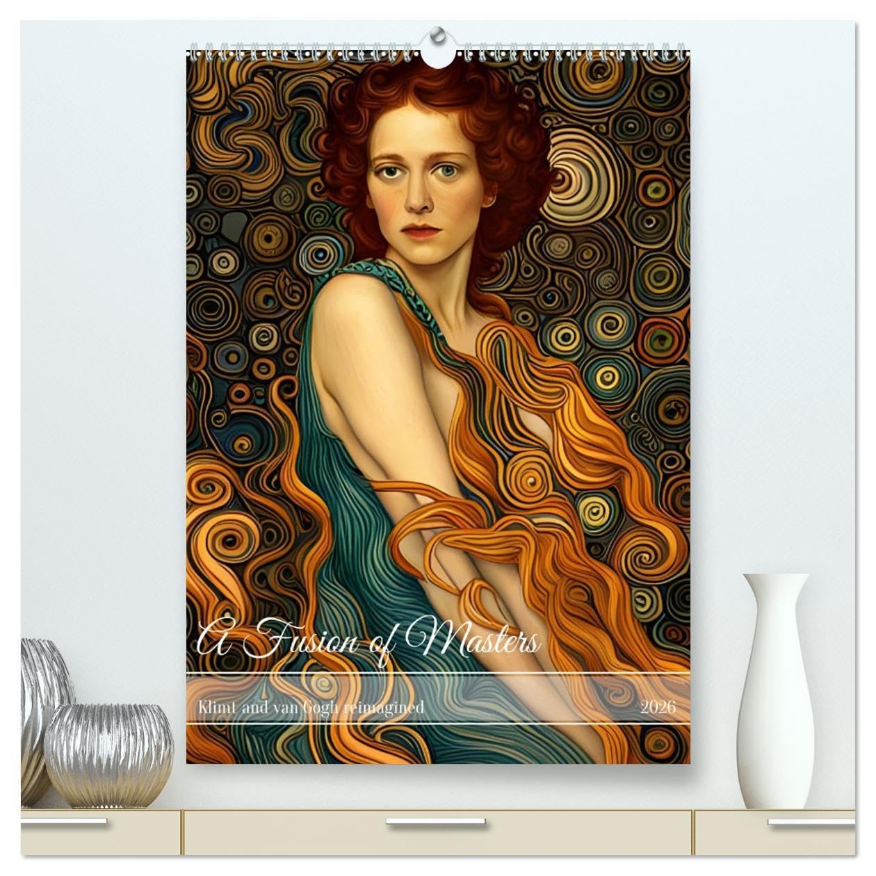 A Fusion of Masters (High Quality Premium Wall Calendar 2026 DIN A2 portrait),CALVENDO 12 Month Wall Calendar: Klimt and van Gogh reimagined