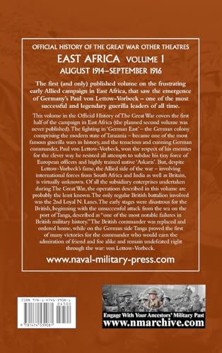 EAST AFRICA VOLUME 1 August 1914-September 1916: OFFICIAL HISTORY OF THE GREAT WAR OTHER THEATRES