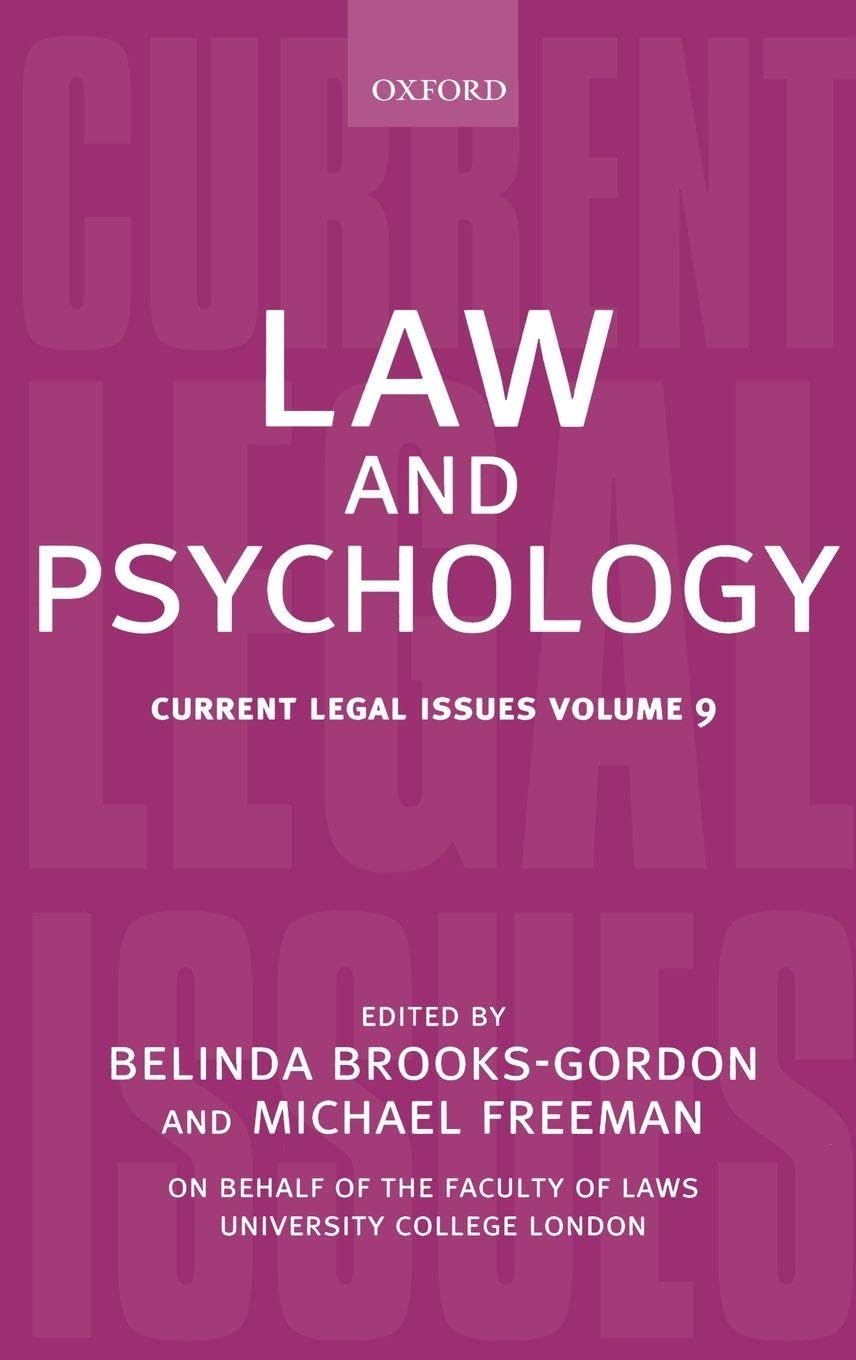 LAW & PSYCHOLOGY CLI VOL9 CLI: C C (Current Legal Issues, Band 9)