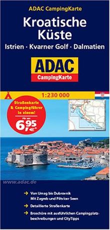ADAC CampingKarte Kroatien. Istrien - Kvarner Golf - Dalmatien