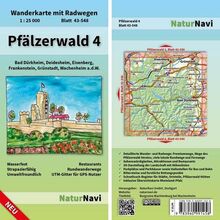 Pfälzerwald 4: Wanderkarte mit Radwegen, Blatt 43-548, 1 : 25 000, Bad Dürkheim, Deidesheim, Eisenberg, Frankenstein, Grünstadt, Wachenheim a.d.W. (NaturNavi Wanderkarte mit Radwegen 1:25 000)