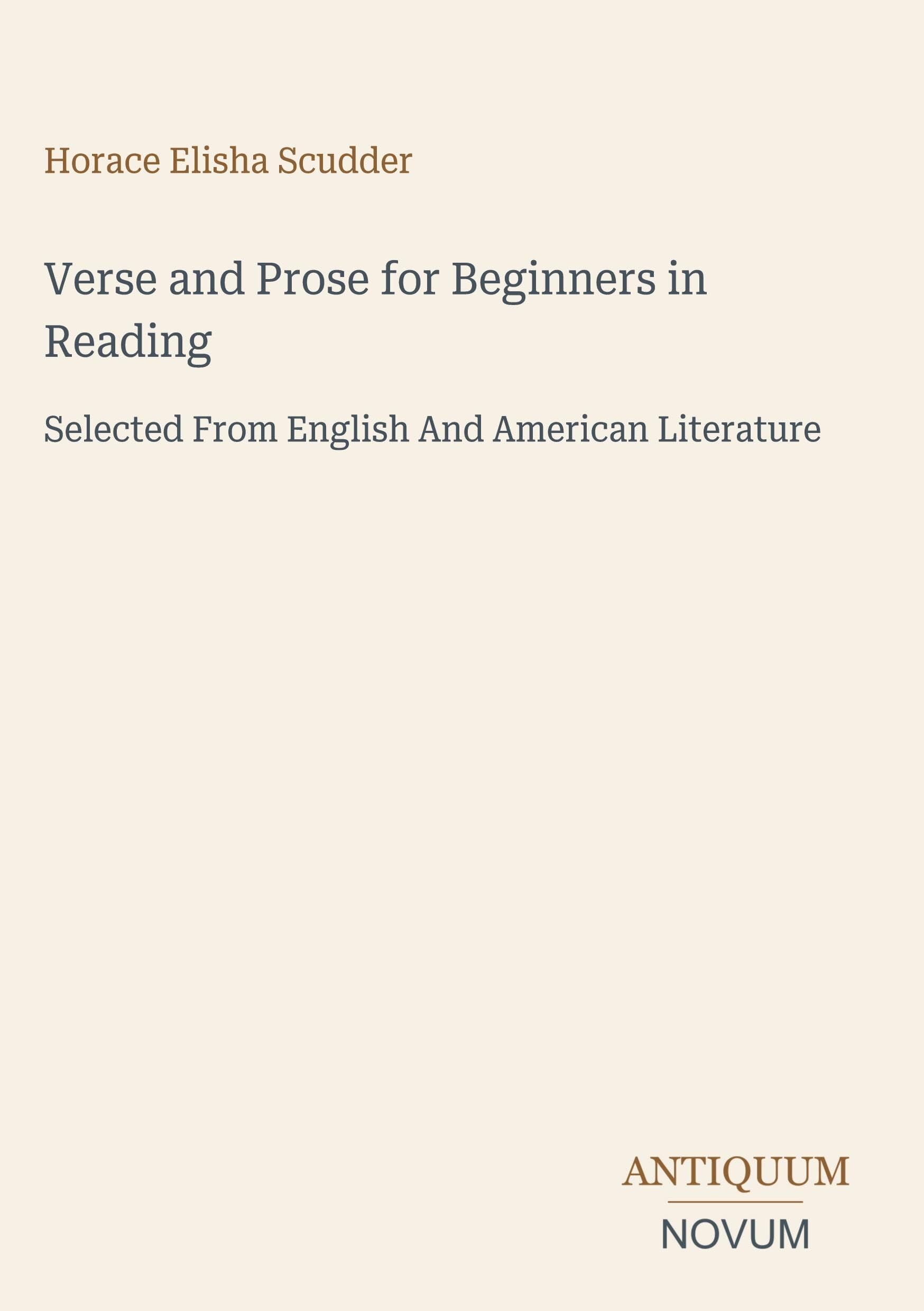 Verse and Prose for Beginners in Reading