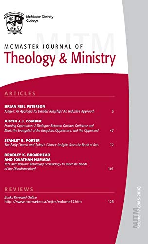 McMaster Journal of Theology and Ministry: Volume 17, 2015-2016