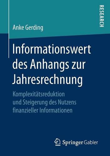 Informationswert des Anhangs zur Jahresrechnung: Komplexitätsreduktion und Steigerung des Nutzens finanzieller Informationen