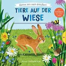 Komm mit nach draußen! - Tiere auf der Wiese: Pappbilderbuch mit vielen Schiebern und Auszugsseiten ab 2 Jahren (Die Komm-mit-nach-draußen!-Reihe, Band 2)