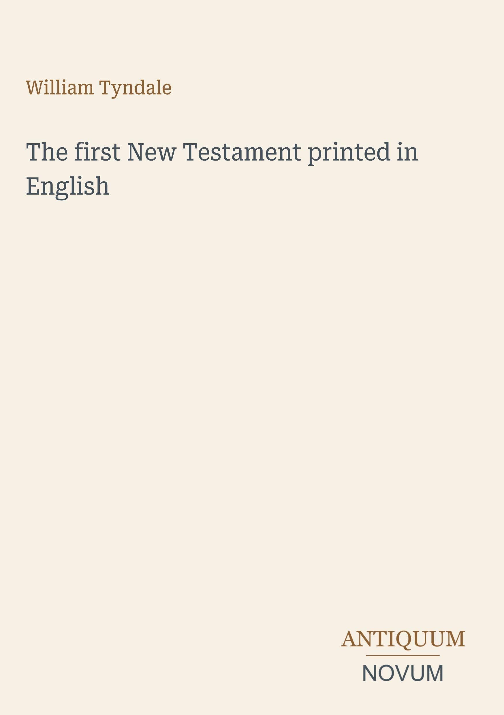 The first New Testament printed in English