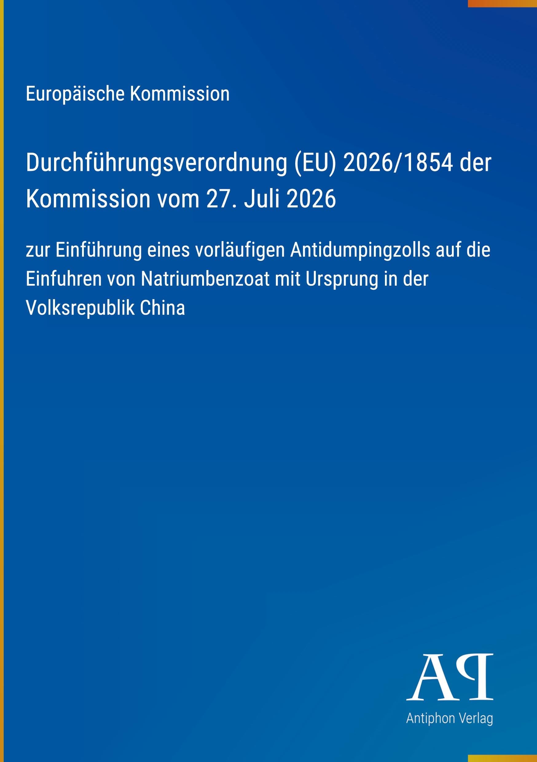 Durchführungsverordnung (EU) 2026/1854 der Kommission vom 27. Juli 2026
