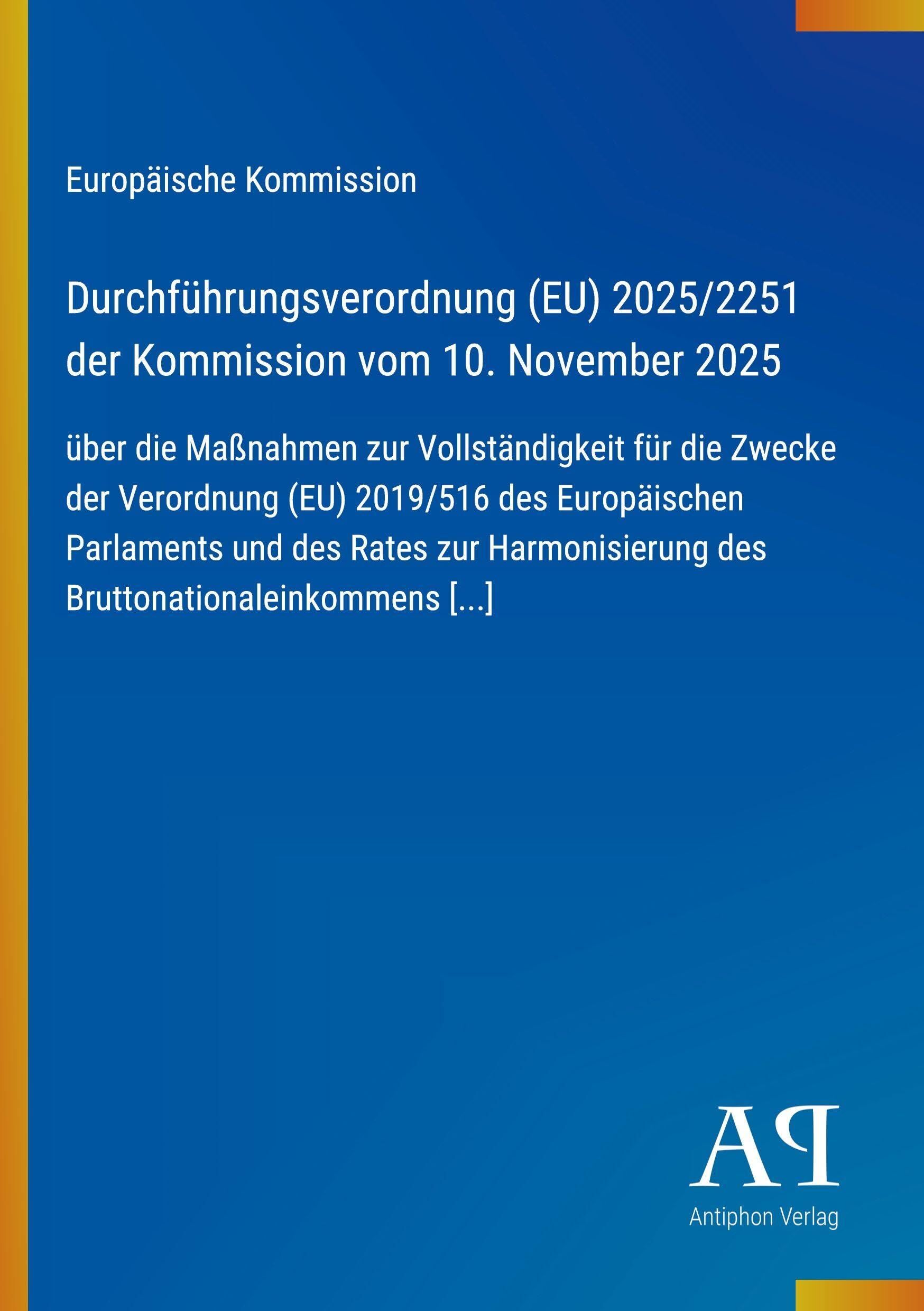Durchführungsverordnung (EU) 2025/2251 der Kommission vom 10. November 2025