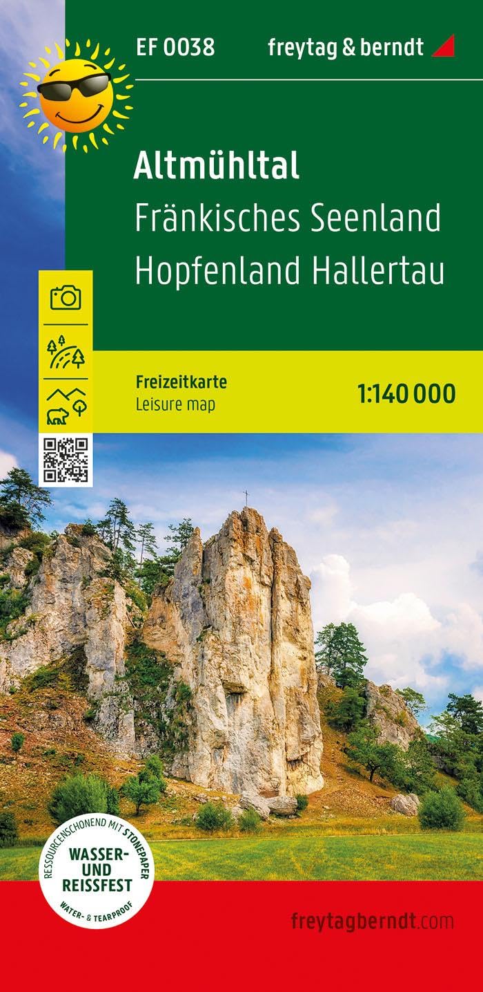 Altmühltal, Freizeitkarte 1:140.000, freytag & berndt: Fränkisches Seenland, Hopfenland Hallertau, Ausflugskarte mit touristischen Infos auf ... reißfest (freytag & berndt Freizeitkarten)