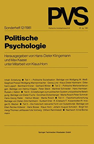 Politische Psychologie (Politische Vierteljahresschrift Sonderhefte)