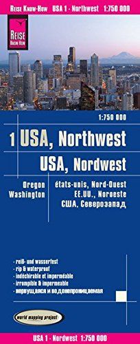 Reise Know-How Landkarte USA 01, Nordwest (1:750.000) : Washington und Oregon: world mapping project