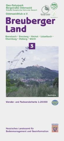 Topographische Freizeitkarten Hessen 1:20000. Naturpark Bergstrasse-Odenwald. Sonderblattschnitte auf der Grundlage der Topographischen Karte 1:25000 ... Hessen (1 : 20.000), Bl.3, Breuberger Land