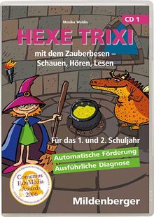 Hexe Trixi mit dem Zauberbesen - Schauen, Hören, Lesen, 1 CD-ROM (Klassenversion, Einzellizenz) Für das 1. und 2. Schuljahr. Für Windows 95/98/2000/Me/XP oder Macintosh OS 8.1. 10 Lernspiele