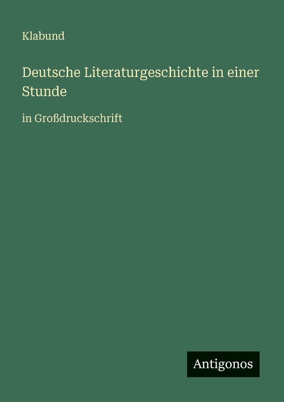 Deutsche Literaturgeschichte in einer Stunde: in Großdruckschrift
