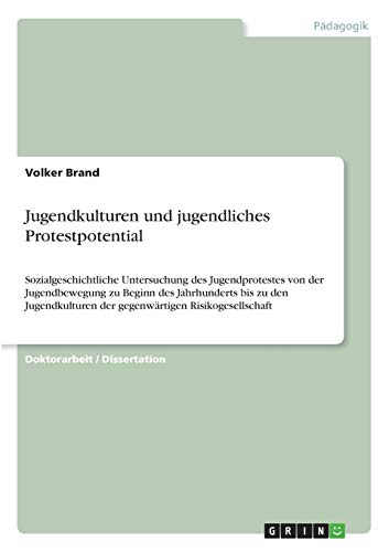 Jugendkulturen und jugendliches Protestpotential: Sozialgeschichtliche Untersuchung des Jugendprotestes von der Jugendbewegung zu Beginn des ... der gegenwärtigen Risikogesellschaft