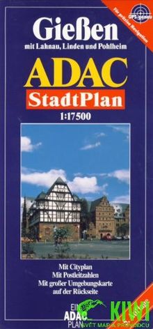 ADAC StadtPlan Gießen, GPS-genau: Mit Cityplan. Mit Rad- und Wanderwegen. Mit Postleitzahlen. Mit großer Umgebungskarte