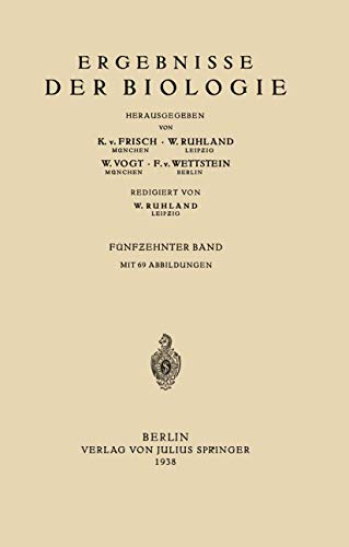 Ergebnisse der Biologie: Fünfzehnter Band