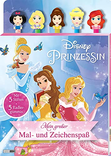 Disney Prinzessin: Mein großer Mal- und Zeichenspaß: Malblock mit 5 Stiften und 5 Radiergummis