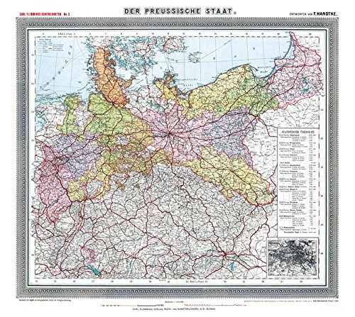 Historische PREUSSENKARTE - DER PREUSSISCHE STAAT - 1905 [gerollt]: Carl Flemmings Generalkarte, No. 2.