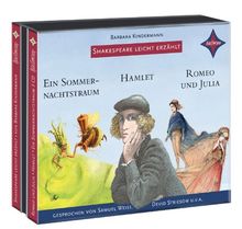 Weltliteratur für Kinder: Shakespeare leicht erzählt, 3er-Box: Romeo und Julia, Hamlet, Ein Sommernachtstraum: Sprecher: Devid Striesow, Samuel Weiss, ... 3 CD Multibox, Laufzeit ca. 3 Std. 10 Min.