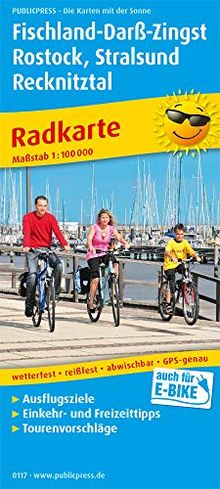 Fischland-Darß-Zingst, Rostock, Stralsund, Recknitztal: Radkarte mit Ausflugszielen, Einkehr- & Freizeittipps, wetterfest, reissfest, abwischbar, GPS-genau. 1:100000 (Radkarte / RK)