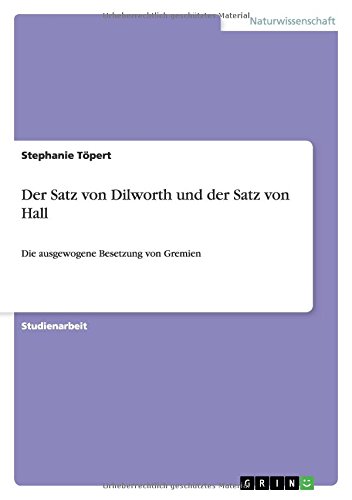 Der Satz von Dilworth und der Satz von Hall: Die ausgewogene Besetzung von Gremien