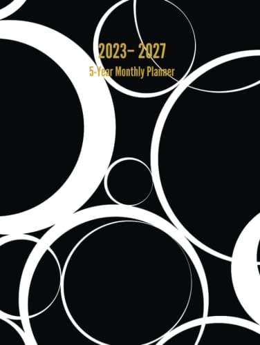 2023 – 2027 5-Year Monthly Planner: 60-Month Calendar (Black) - Large