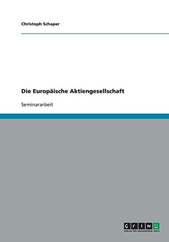 Die Europäische Aktiengesellschaft