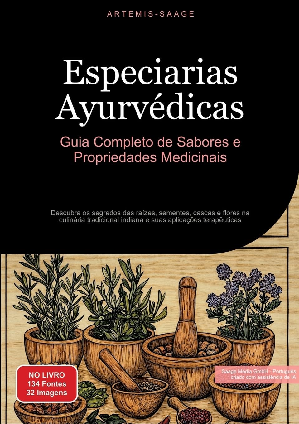 Especiarias Ayurvédicas: Guia Completo de Sabores e Propriedades Medicinais: Descubra os segredos das raízes, sementes, cascas e flores na culinária ... aplicações terapêuticas (especiarias (PT))