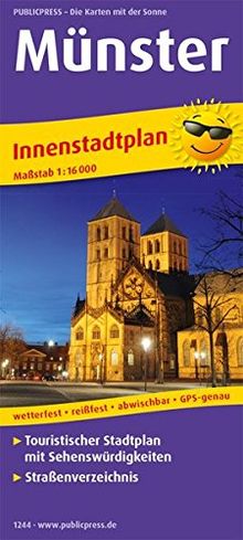 Münster Innenstadtplan: Touristischer Innenstadtplan mit Sehenswürdigkeiten und Straßenverzeichnis. 1:16000 (Stadtplan / SP)