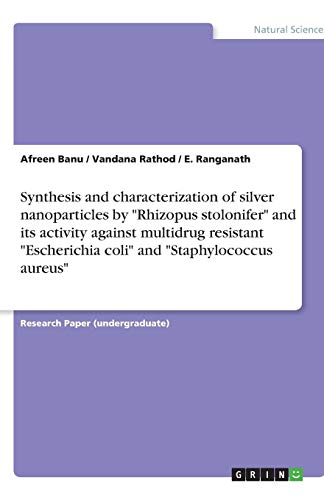Synthesis and characterization of silver nanoparticles by Rhizopus stolonifer and its activity against multidrug resistant Escherichia coli and Staphylococcus aureus
