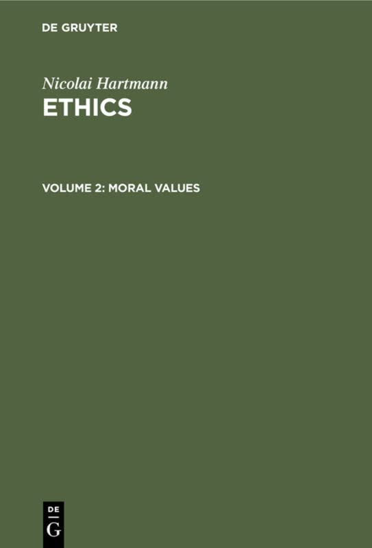 Moral Values (Nicolai Hartmann: Ethics)