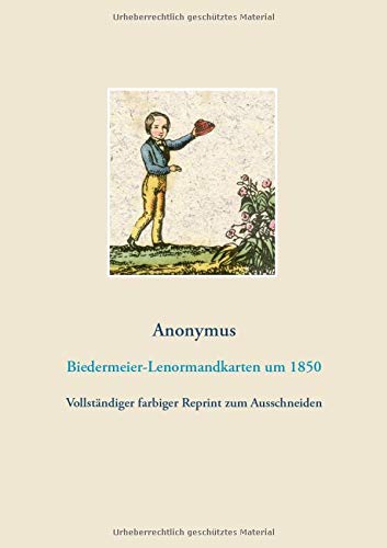 Biedermeier-Lenormandkarten (Wahrsagekarten, Aufschlagkarten): um 1850. Vollständiger farbiger Reprint zum Ausschneiden