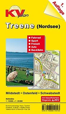 Treene: 1:10.000 Amtsplan mit Freizeitkarte 1:25.000 mit Radrouten und öffentlichem Nahverkehr (KVplan Sonderausgaben)
