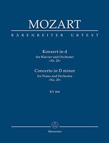Konzert für Klavier und Orchester Nr. 20 d-Moll KV 466. Studienpartitur, Urtextausgabe