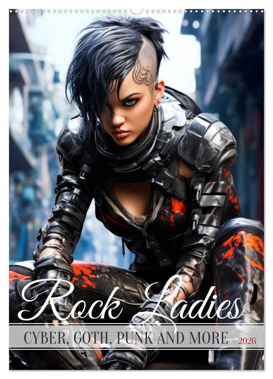 ROCK LADIES Cyber, goth, punk and more (Wall Calendar 2026 DIN A2 portrait), CALVENDO 12 Month Wall Calendar: Not just music, but a lifestyle