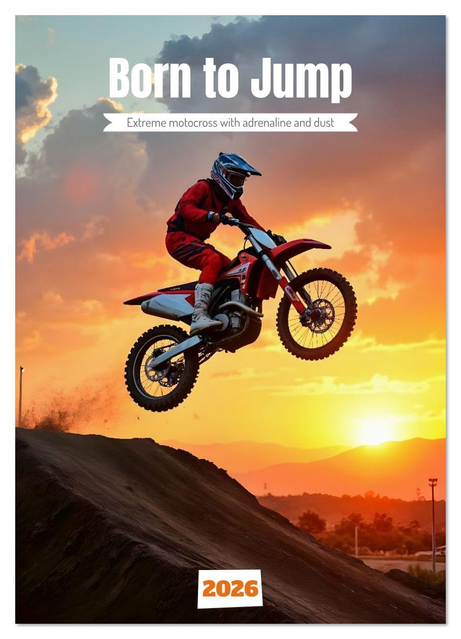 Born to Jump - Extreme motocross with adrenaline and dust (Wall Calendar 2026 DIN A3 portrait), CALVENDO 12 Month Wall Calendar: Jumps, dust and AI power