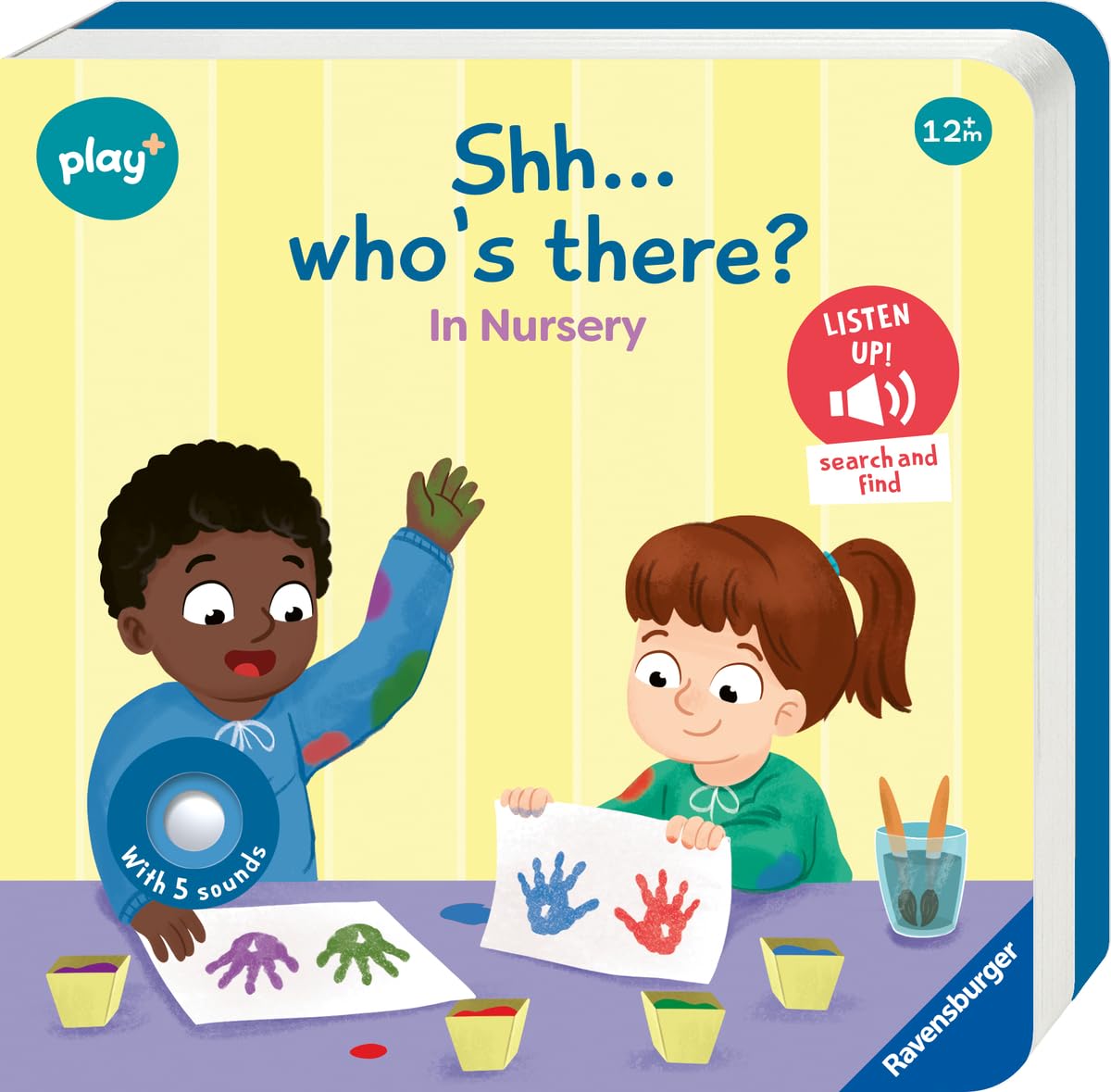 Play+ Shh ... Who's there? In Nursery (sound book): Search and Find