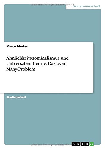 Ähnlichkeitsnominalismus und Universalientheorie. Das over Many-Problem